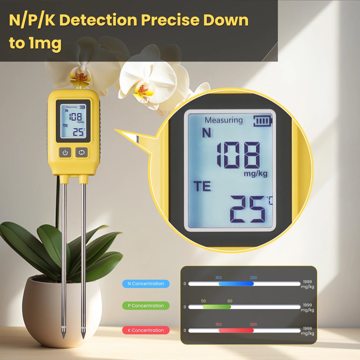 MOES Soil NPK Temperature Sensor Nitrogen Phosphorus Potassium
